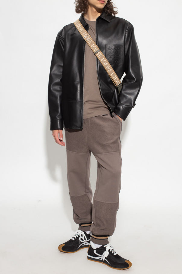 Tシャツ・カットソー LOEWE SS25 Loewe Lamb Leather Shirt (H526Y31L30 2100) Relaxed fit T-shirt in cotton Black - LOEWE